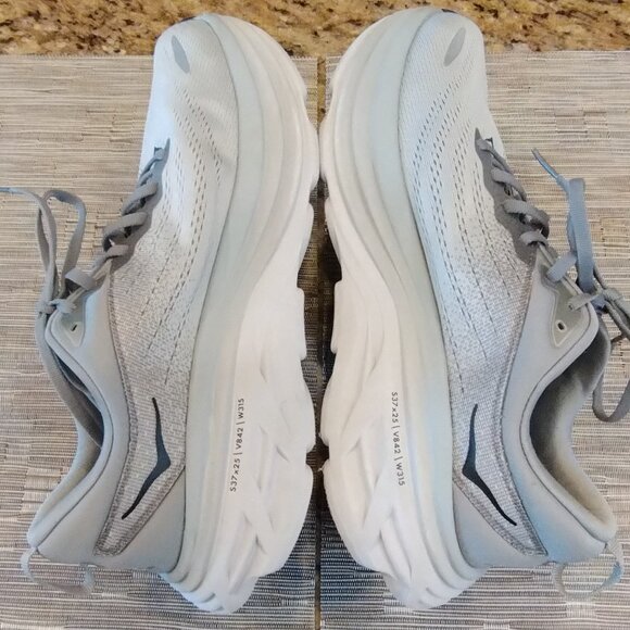 Hoka Bondi 8 Sharkskin Grey Size 9 2E Wide - Picture 2 of 16